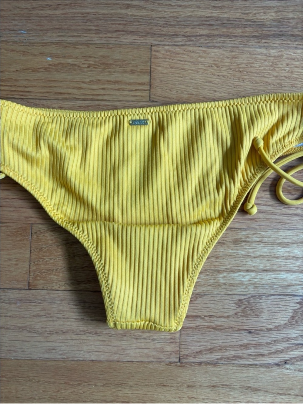 Victoria's Secret Yellow Ribbed String Bikini - Picture 7 of 10